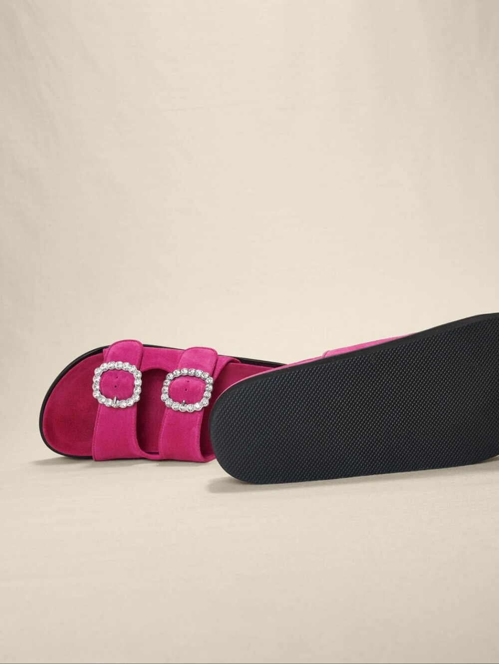 Maje Diamante Fuschia Seude Sandal Size 8 New - Picture 4 of 6